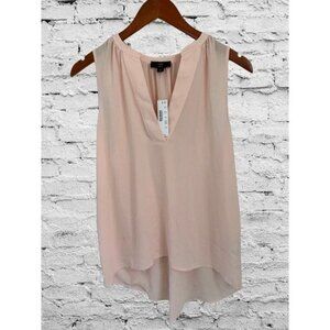 New! J.Crew Sleeveless Top Blouse Pale Pink Split Neck High-Low Size XSmall